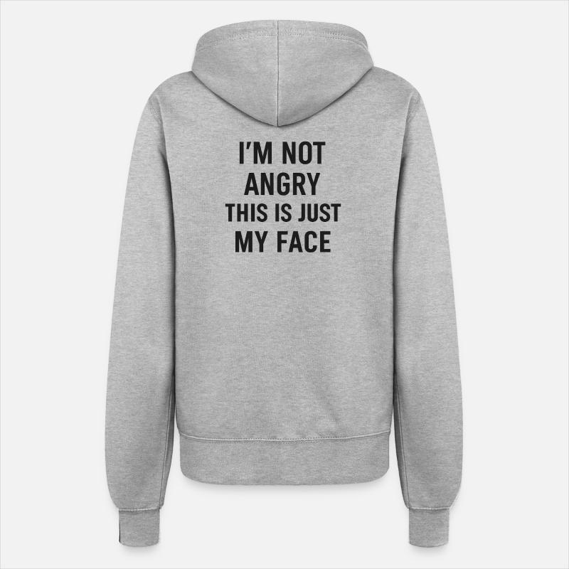 Resting Face – Not Angry, Just Me - Women’s Hooded Jacket - heather grey