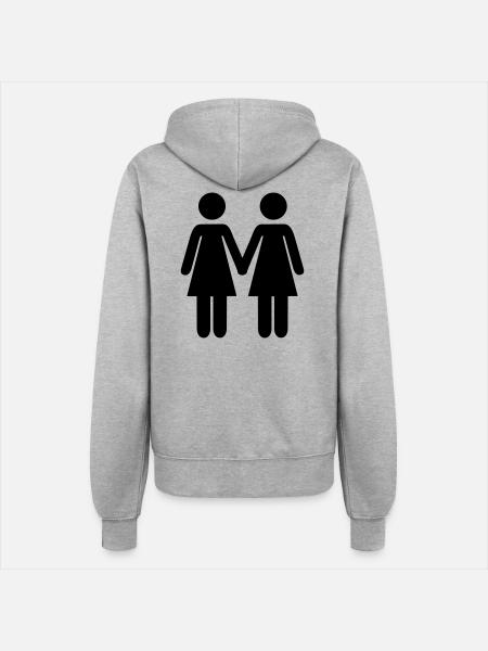 Lesbisch - Frauen Kapuzenjacke - Grau meliert