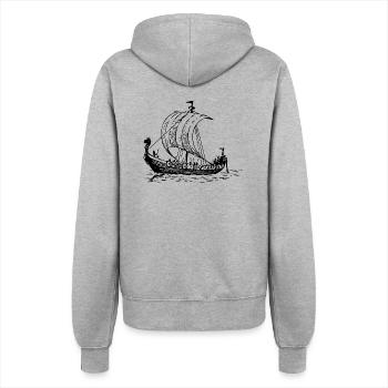Wikingerschiff - Frauen Kapuzenjacke - Grau meliert - Hinten - Maraike (178cm)