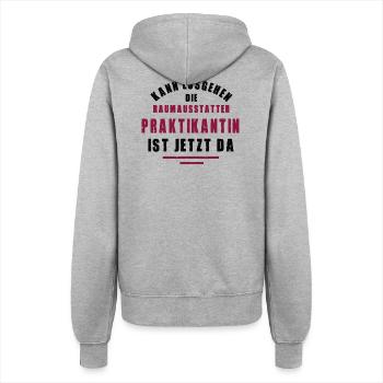 Praktikantin Raumausstatterin Praktikum Dekoration - Frauen Kapuzenjacke - Grau meliert - Hinten - Maraike (178cm)