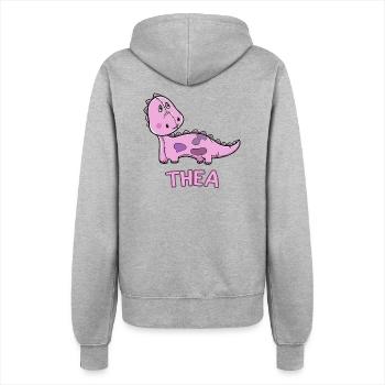 Dinosaurier lustig Kind Thea Geschenk Geburtstag K - Frauen Kapuzenjacke - Grau meliert - Hinten - Maraike (178cm)