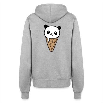 Panda Pocket Ice Cream - Frauen Kapuzenjacke - Grau meliert - Hinten - Maraike (178cm)