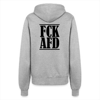 Fuck Afd Anti Racism Against Right - Women’s Hooded Jacket - heather grey - Back - Maraike (178cm)