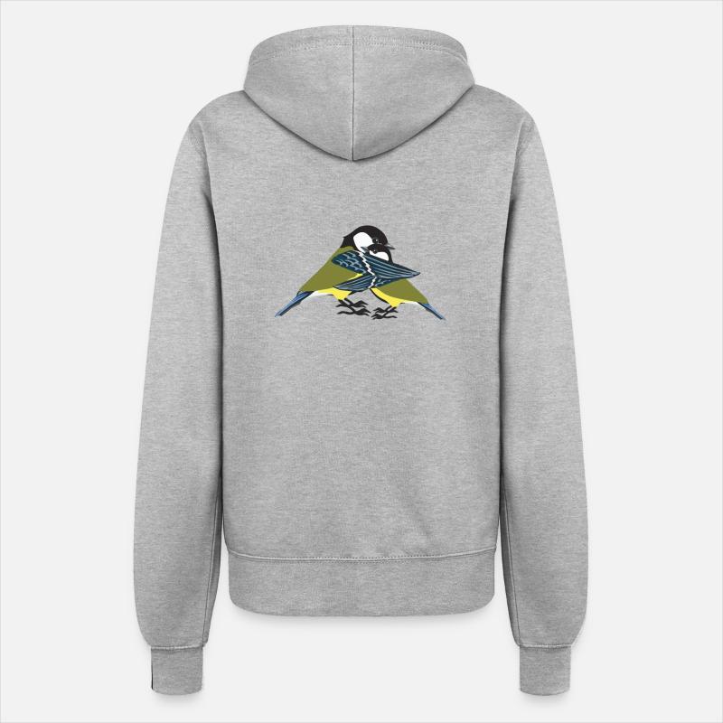 Blue tit - Women’s Hooded Jacket - heather grey