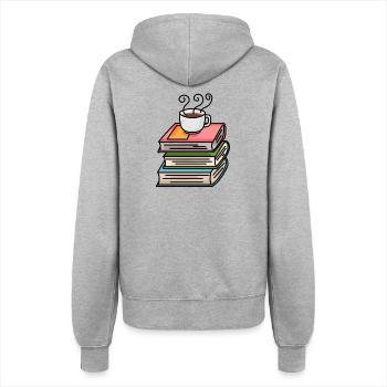 Coffee and books - Women’s Hooded Jacket - heather grey - Back - Maraike (178cm)