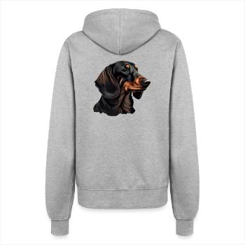 Rauhaardackel Dachshund Hund Hunde Welpe Dackel - Frauen Kapuzenjacke - Grau meliert - Hinten - Maraike (178cm)