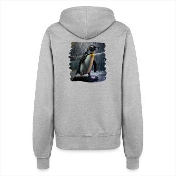 Pinguine realistic Pinguin - Frauen Kapuzenjacke - Grau meliert - Hinten - Maraike (178cm)