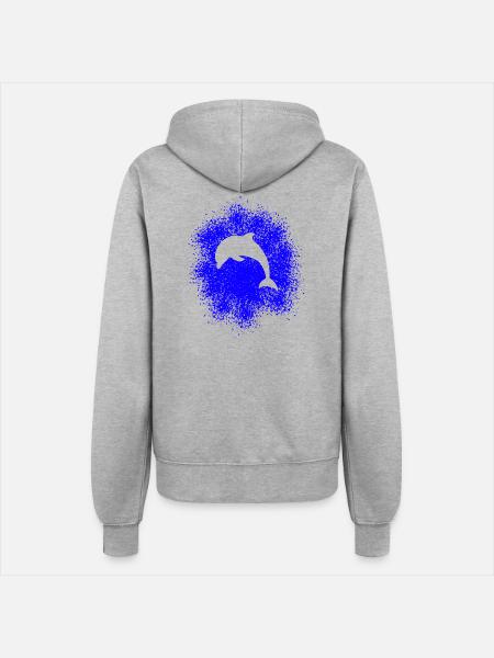 Delphin - Frauen Kapuzenjacke - Grau meliert