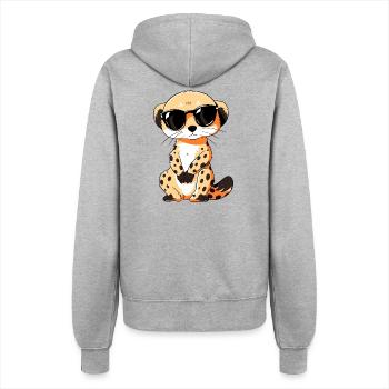 Erdmännchen Mit Sonnenbrille Meerkat - Frauen Kapuzenjacke - Grau meliert - Hinten - Maraike (178cm)