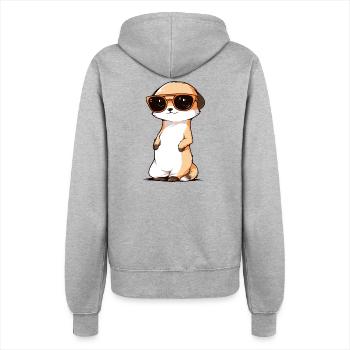 Erdmännchen Mit Sonnenbrille Meerkat - Frauen Kapuzenjacke - Grau meliert - Hinten - Maraike (178cm)