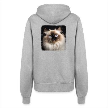 Chat de l’Himalaya Colourpoint Katze - Veste à capuche Femme - gris chiné - Dos - Maraike (178cm)