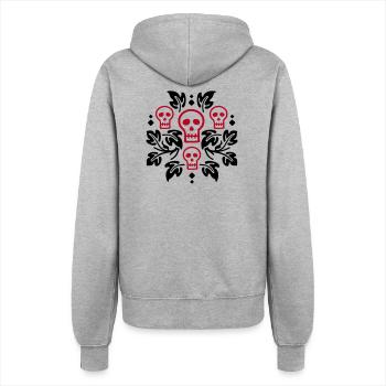 Day of the Dead Skulls - Women’s Hooded Jacket - heather grey - Back - Maraike (178cm)