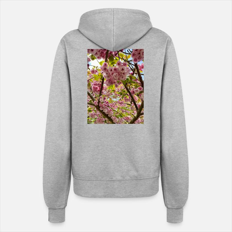 Cherry blossom magic in spring - Women’s Hooded Jacket - heather grey