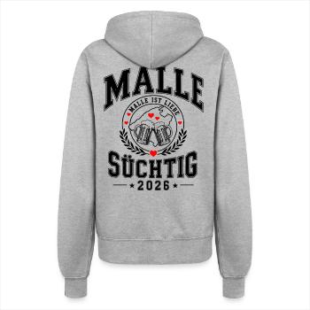 Malle 2026 Nous sommes tous accros à Malle Majorque 26 - Veste à capuche Femme - gris chiné - Dos - Maraike (178cm)