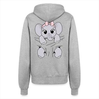 Babyelefant tragen Tier Elefantenbaby Baby Elefant - Frauen Kapuzenjacke - Grau meliert - Hinten - Maraike (178cm)