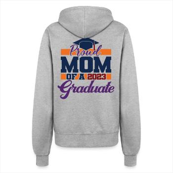 Stolze Mutter eines 2023 Graduiertenabschlusses für Frauen - Frauen Kapuzenjacke - Grau meliert - Hinten - Maraike (178cm)