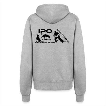 480 IPO German Shepherd Dog - Women’s Hooded Jacket - heather grey - Back - Maraike (178cm)