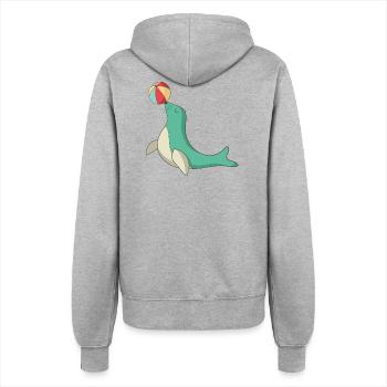 seal - Women’s Hooded Jacket - heather grey - Back - Maraike (178cm)
