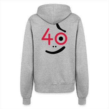 40 Jahre - so what? - Frauen Kapuzenjacke - Grau meliert - Hinten - Maraike (178cm)