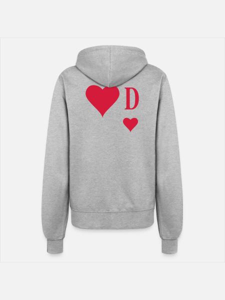 Herz Dame - Frauen Kapuzenjacke - Grau meliert
