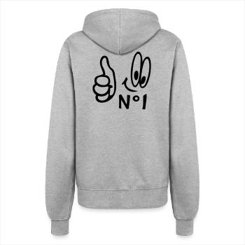 Number One, Comic - Women’s Hooded Jacket - heather grey - Back - Maraike (178cm)