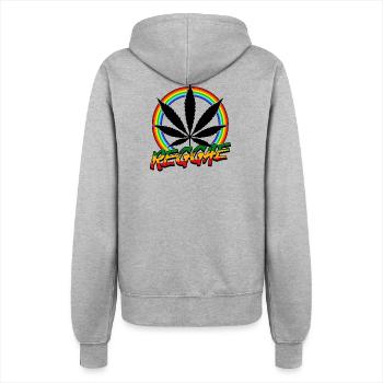Reggae Rastafari Jamaika Reggaeton Rasta Ragga Jah - Frauen Kapuzenjacke - Grau meliert - Hinten - Maraike (178cm)