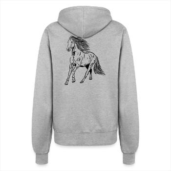 Paard Hengst - Vrouwen ziphoodie - grijs gemêleerd - Achter - Maraike (178cm)