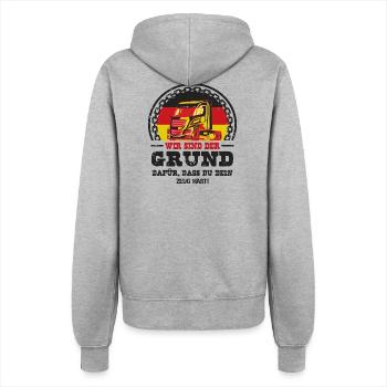 Deutscher Trucker - Frauen Kapuzenjacke - Grau meliert - Hinten - Maraike (178cm)