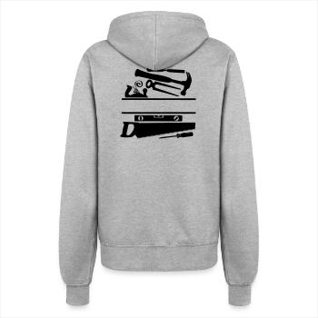 Carpenter tool banner - Women’s Hooded Jacket - heather grey - Back - Maraike (178cm)