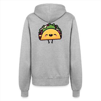 Cheerful Taco Toon - Women’s Hooded Jacket - heather grey - Back - Maraike (178cm)