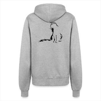 Maine Coon Katze - Frauen Kapuzenjacke - Grau meliert - Hinten - Maraike (178cm)