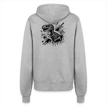 Graffiti-Dino: Urban Jungle - Dinosaurier - Frauen Kapuzenjacke - Grau meliert - Hinten - Maraike (178cm)