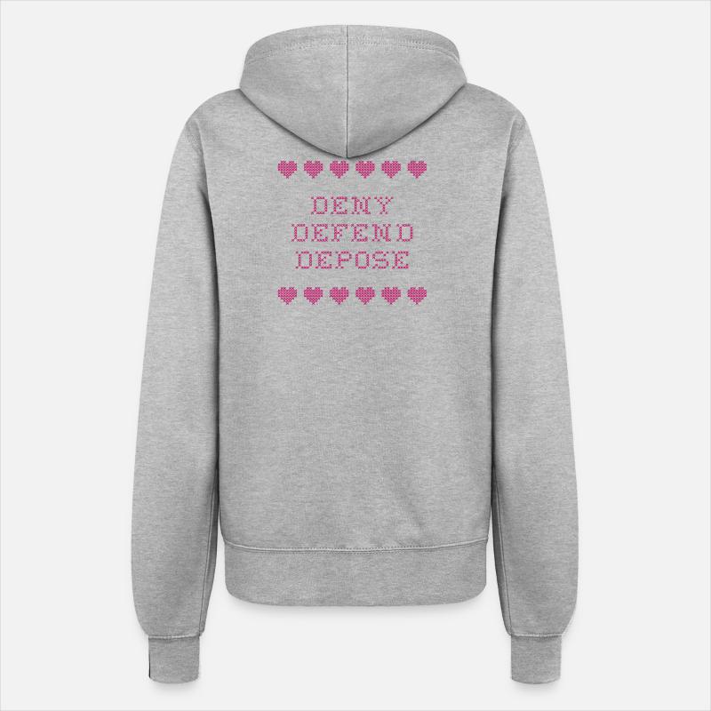Deny Defend Depose - Women’s Hooded Jacket - heather grey