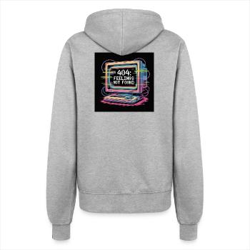 Retro Computer 404 Kein Gefühl - Frauen Kapuzenjacke - Grau meliert - Hinten - Maraike (178cm)