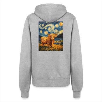 Highland Cow - Frauen Kapuzenjacke - Grau meliert - Hinten - Maraike (178cm)
