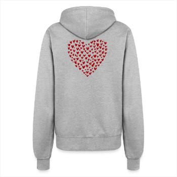 Collection Cœur : L’Amour en Rouge - Veste à capuche Femme - gris chiné - Dos - Maraike (178cm)