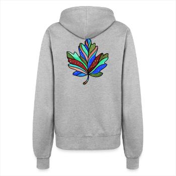 Blatt Herbst Bunt Ahorn - Frauen Kapuzenjacke - Grau meliert - Hinten - Maraike (178cm)