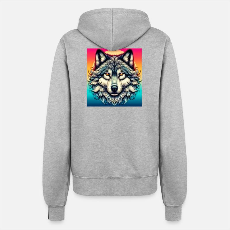 Wolf - Women’s Hooded Jacket - heather grey