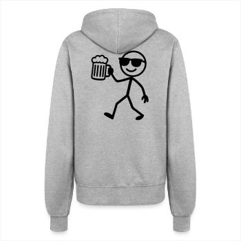 Bière Stick Figure - Veste à capuche Femme - gris chiné - Dos - Maraike (178cm)