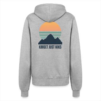 Kmoet just nothing, Dialecte anversois Chemises - Veste à capuche Femme - gris chiné - Dos - Maraike (178cm)