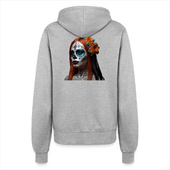 Crâne en sucre Floral Dia de Muertos - Veste à capuche Femme - gris chiné - Dos - Maraike (178cm)