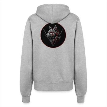 Alpha Spirit Geometric Wolf T-Shirt - Frauen Kapuzenjacke - Grau meliert - Hinten - Maraike (178cm)