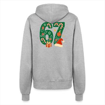 Weihnachten 6-7 Spaß 67 Zahl 6 7 Xmas Sechs Sieben - Frauen Kapuzenjacke - Grau meliert - Hinten - Maraike (178cm)
