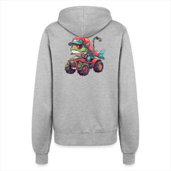 Piranha Fische Traktor Farmer - Frauen Kapuzenjacke - Grau meliert - Hinten - Maraike (178cm)