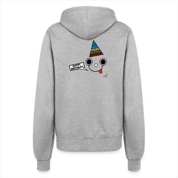 Koppie mit Partyhut - Frauen Kapuzenjacke - Grau meliert - Hinten - Maraike (178cm)