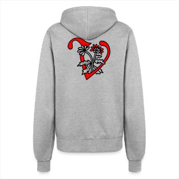 Buchstabe V Initiale - Frauen Kapuzenjacke - Grau meliert - Hinten - Maraike (178cm)