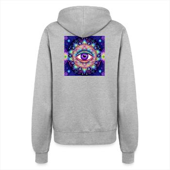 Auge im farbigen Mandala - Frauen Kapuzenjacke - Grau meliert - Hinten - Maraike (178cm)