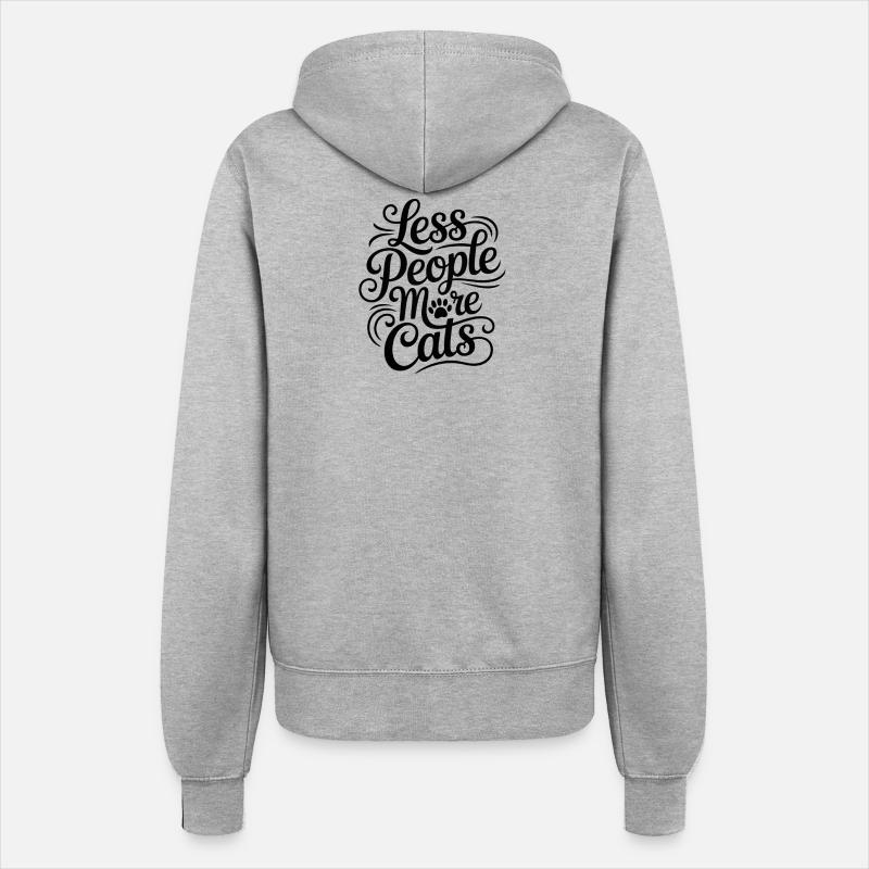 Moins de monde, plus de chats - Veste à capuche Femme - gris chiné