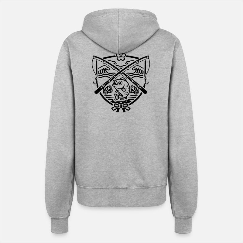 Angler crest japanese - Women’s Hooded Jacket - heather grey