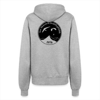 Rundes Logo - Frauen Kapuzenjacke - Grau meliert - Hinten - Maraike (178cm)